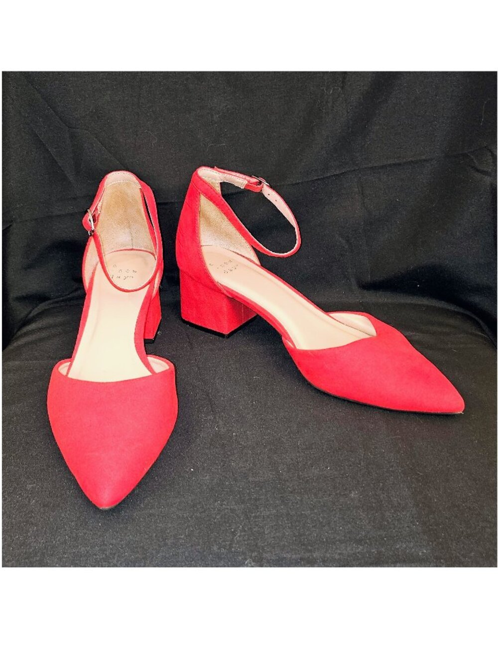 💯 a new day Natalia Microsuede Block Heel Pumps in Red 💯